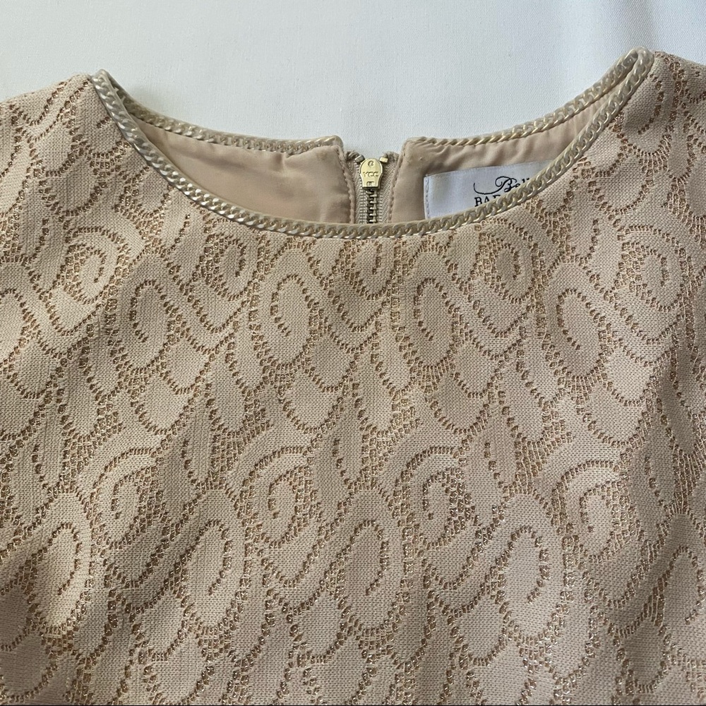 Belle Badgley Mischka gold lace overlay cocktail party dress women’s size 6 - Picture 13 of 13